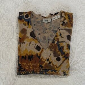 Neiman Marcus  Multicolor Patterned Cashmere Sweater